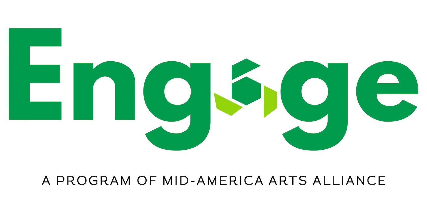 Logo with the text Engage in green, written underneath a program of Mid-America Arts Alliance